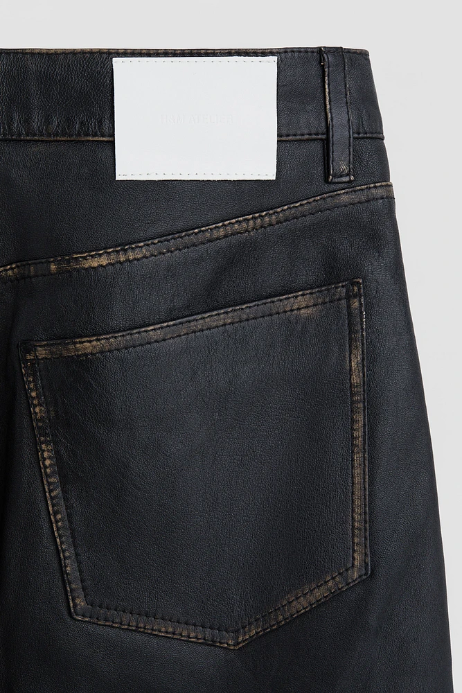 5-pocket leather trousers