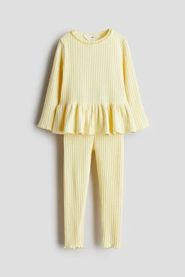 Ensemble 2 pièces en tricot côtelé