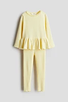 Ensemble 2 pièces en tricot côtelé