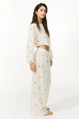 Pantalon en jersey froissé avec cordon de serrage