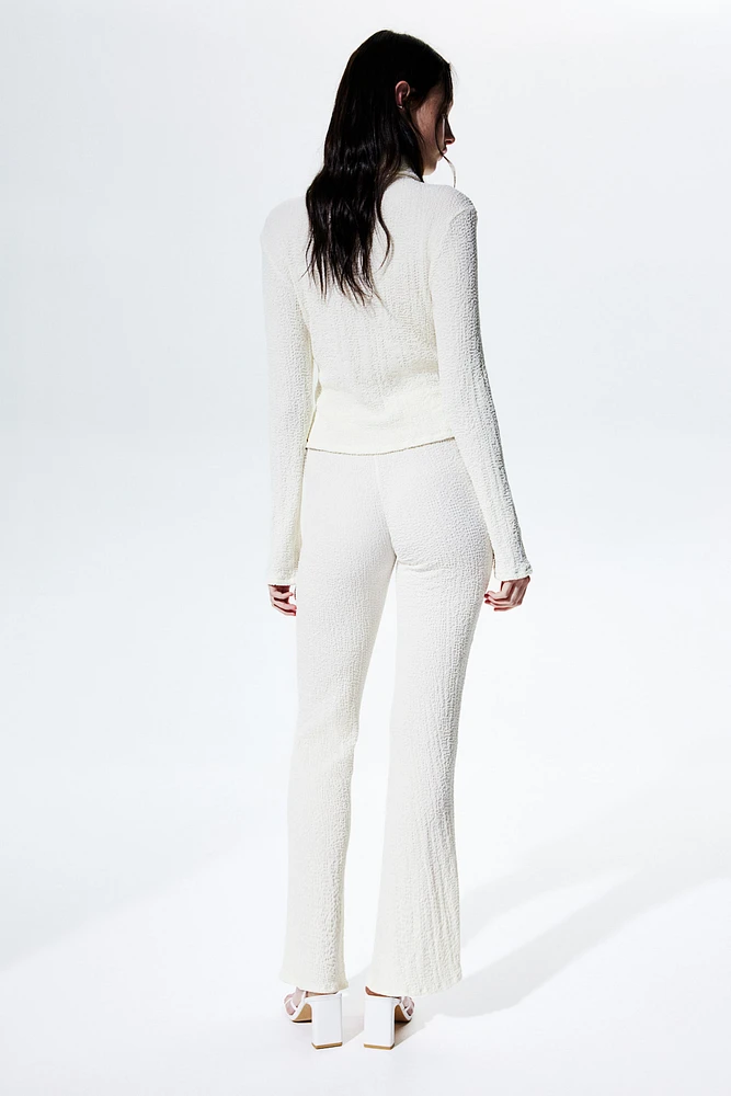 Flared Textured Pants