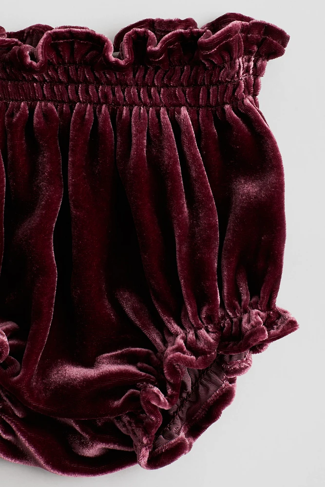 Silk-Blend Velvet Bloomers