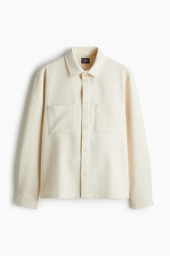 Loose-Fit Waffled Overshirt