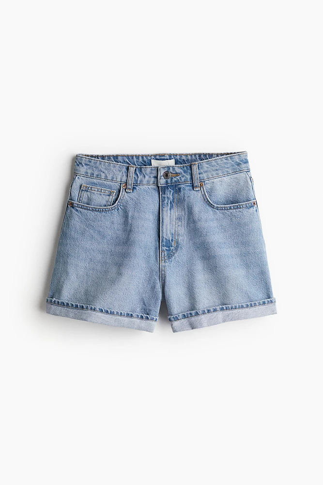 Short taille haute en denim