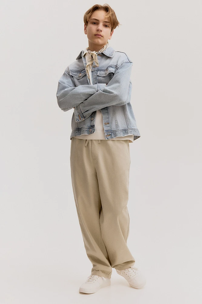 Pantalon ample en sergé de coton
