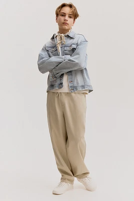 Pantalon ample en sergé de coton