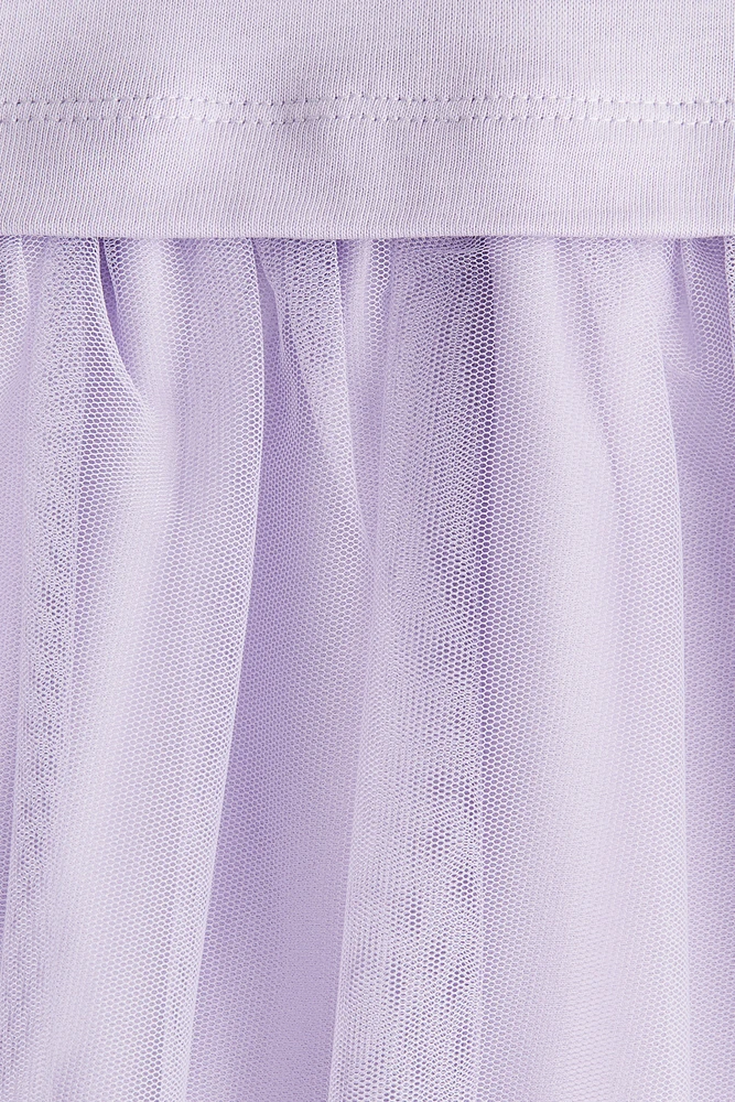 Tulle Dress with Printed Motif