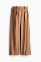 Wide-Leg Twill Pants