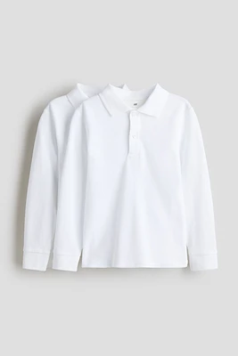 2-pack Long-sleeved Polo Shirts
