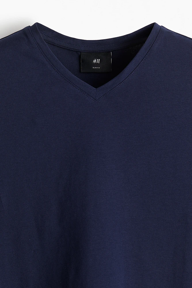 Lot de 3 T-shirts près du corps à encolure en V