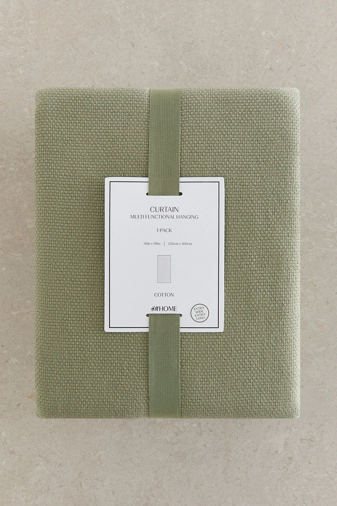 Lot de 1 rideau long et large en coton