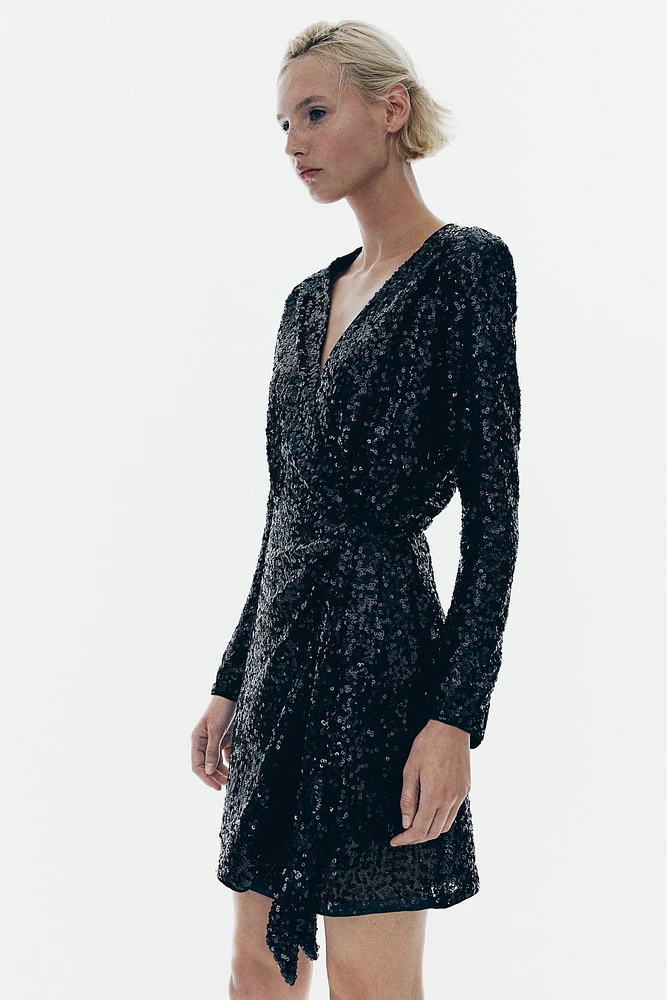 Sequined Wrap Dress