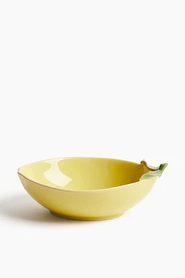 Lemon-shaped Stoneware Serving Bowl