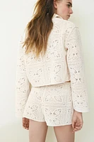 Crochet-Look Mini Shorts
