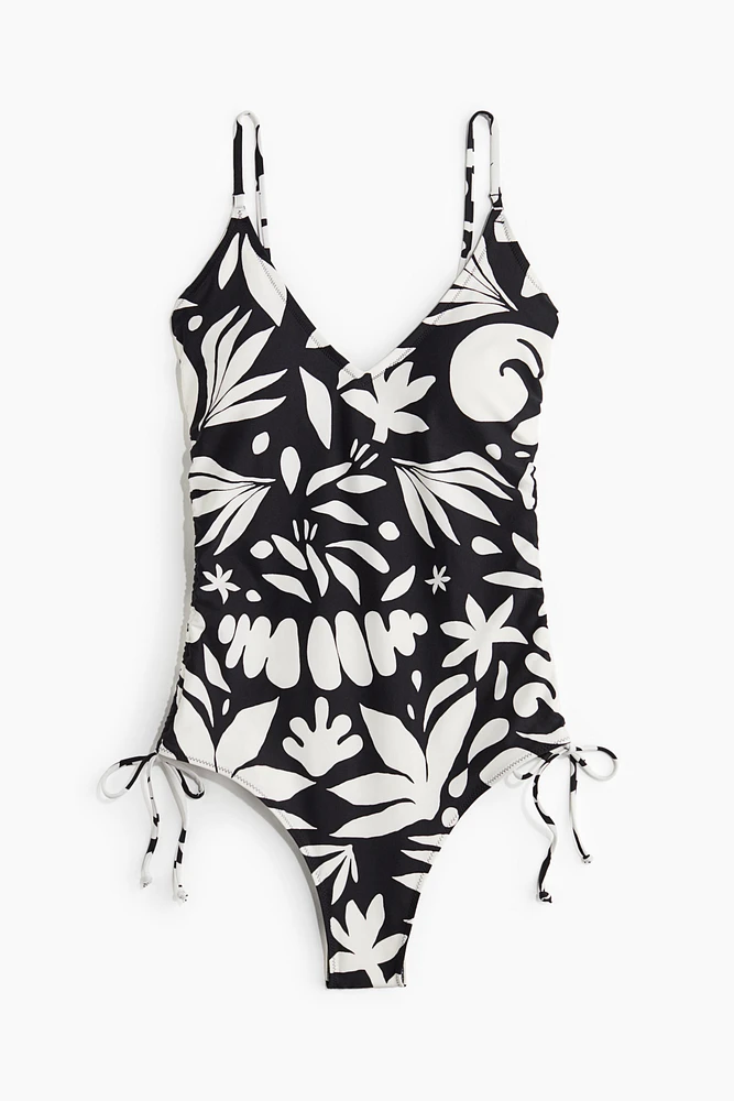 Padded-Cup Drawstring-Detail Swimsuit