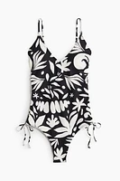 Padded-Cup Drawstring-Detail Swimsuit