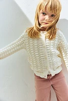 Pointelle-Knit Cardigan