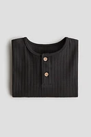 Ribbed Henley Shirt