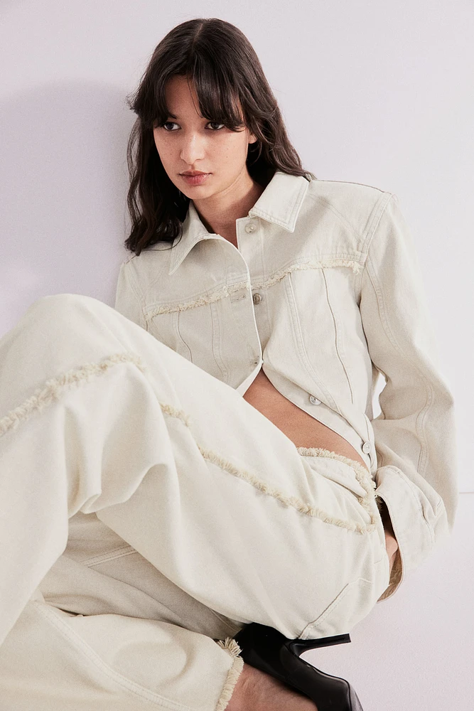 Denim Jacket with Shoulder Pads
