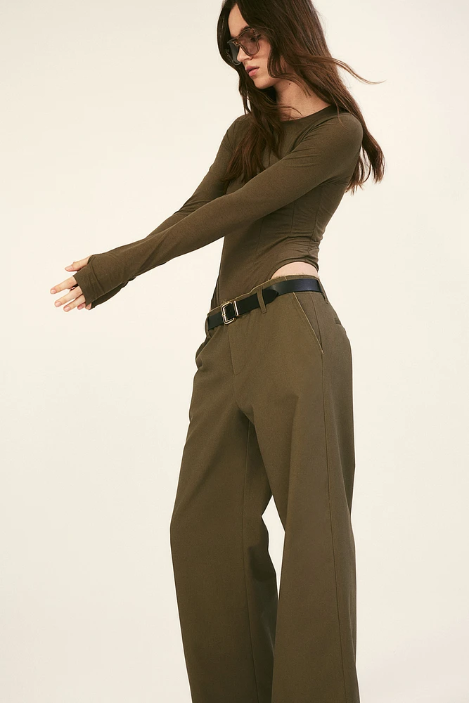 Raw-Edge Twill Chinos