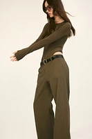 Raw-Edge Twill Chinos