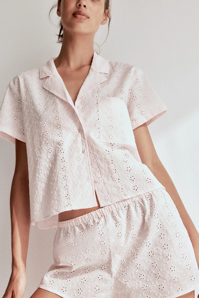 Pajamas with Eyelet Embroidery