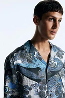 Abstract-Patterned Silk Pajama Shirt