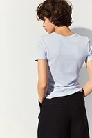 T-shirt côtelé en modal mélangé