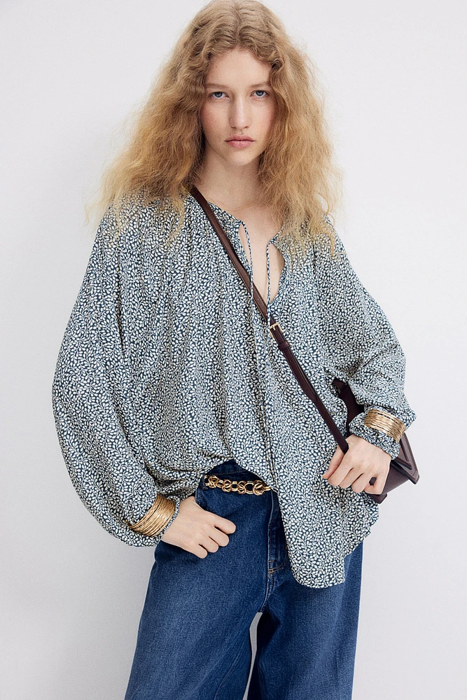 Oversized Crêpe Blouse
