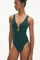 Padded-Cup High-Leg Swimsuit