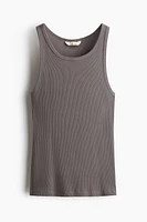 Camisole côtelé en soie mélangée