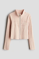 Veste à glissière avec motifs