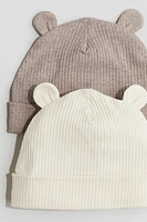 2-pack Ribbed Beanies with Ears