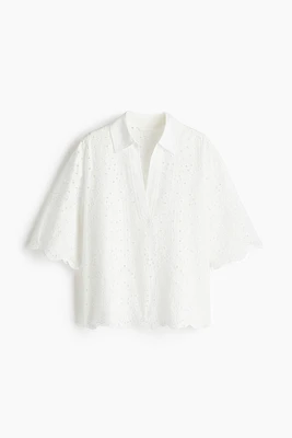 Eyelet-Embroidered Cotton Shirt