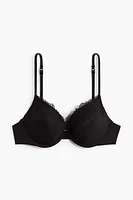 Microfiber and Lace Push-Up Bra