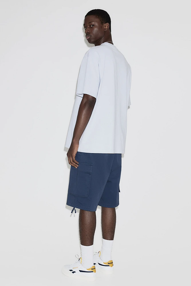 Loose Fit Twill Cargo Shorts