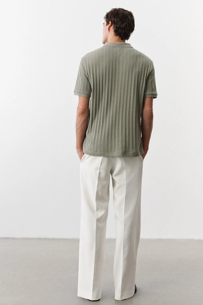 Slim-Fit Textured Jersey Polo Shirt