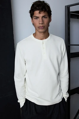 Regular Fit Ribbed Long-Sleeved Shirt