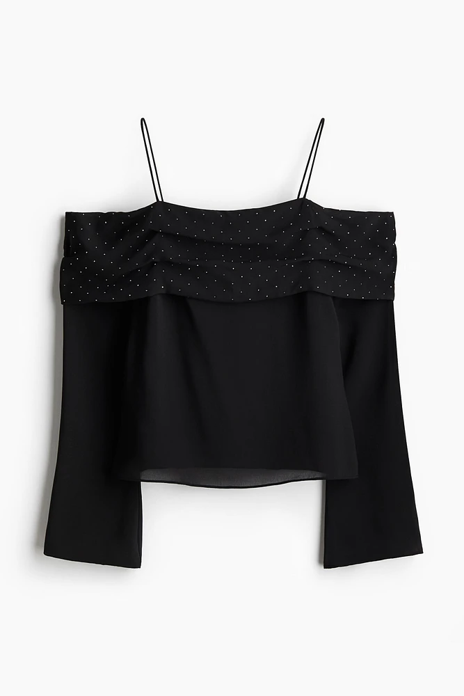 Off-the-Shoulder Chiffon Top