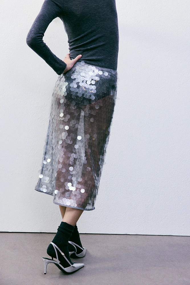 Sequined Midi Skirt