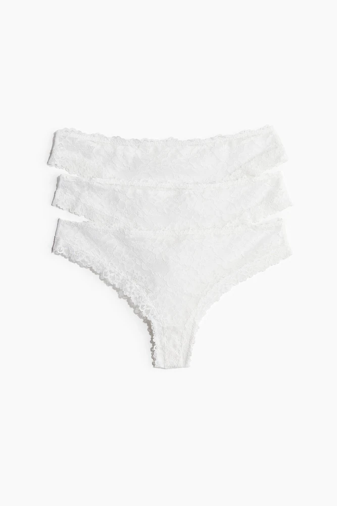 Lot de 3 culottes brésiliennes en dentelle