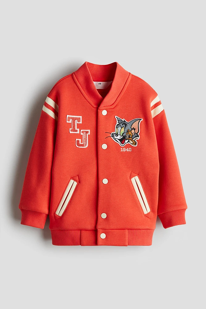 Appliquéd Baseball Jacket