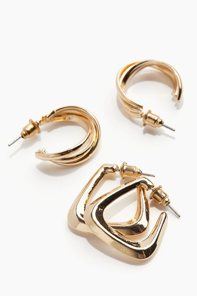 2 Pairs Hoop Earrings