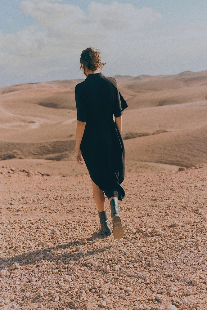 Tie-belt Shirt Dress