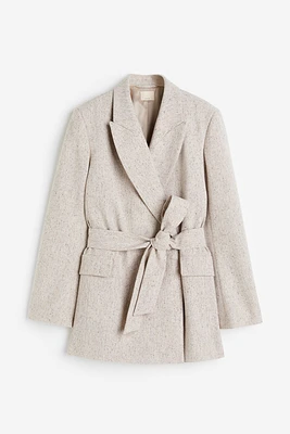 Tie-belt Wool-blend Jacket