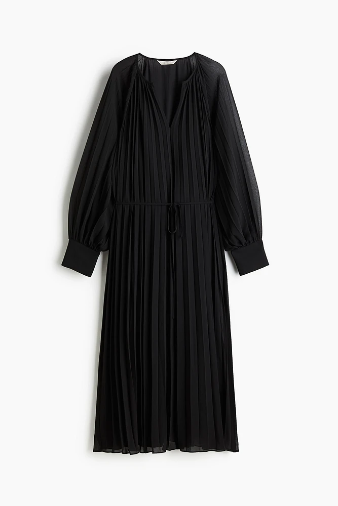 Pleated Chiffon Dress