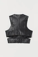 Leather Wrap-front Vest