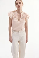Blouse with Eyelet Embroidery