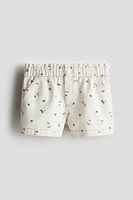 Printed cotton twill shorts