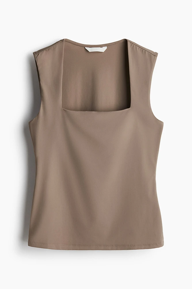 Square-neck Jersey Top